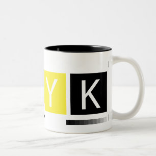 Em Dois Tons Caneca de Café Bicolor de Design Gráfico CMYK