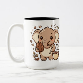 Em Dois Tons Caneca de Café Bicolor de Elefante Fofo
