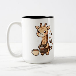 Em Dois Tons Caneca de Café Bicolor Girafa Kawaii