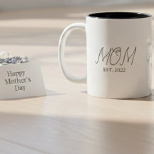 Caneca de Café Bicolor Presente para Mãe Recém-Con