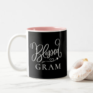 Em Dois Tons Caneca de Café Blessed Gram Moderna