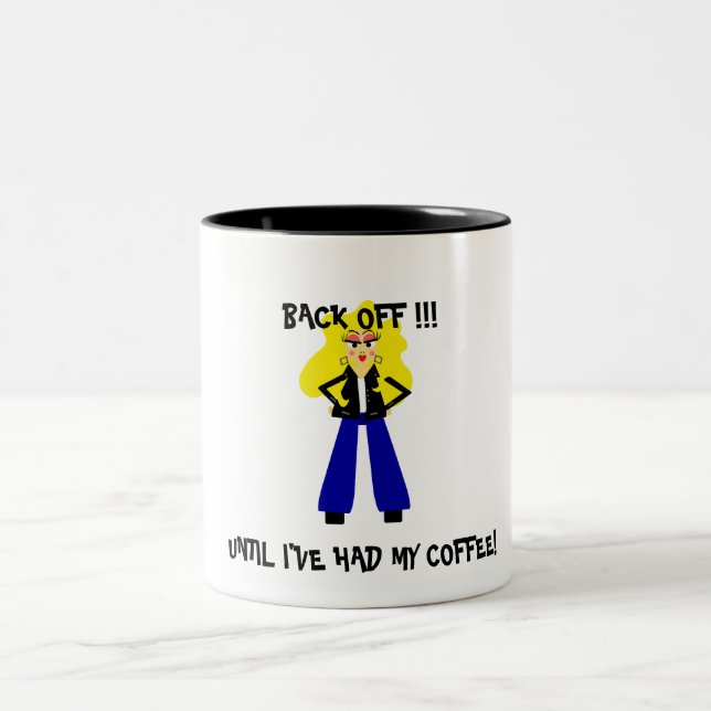 Em Dois Tons Caneca de café bonito da menina dos desenhos (Centro)