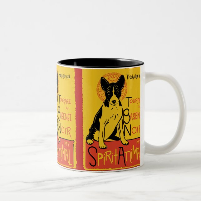 Em Dois Tons Caneca de café bonito do cão de Basenji (Direita)