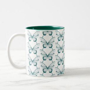 Em Dois Tons Caneca de Café Borboleta