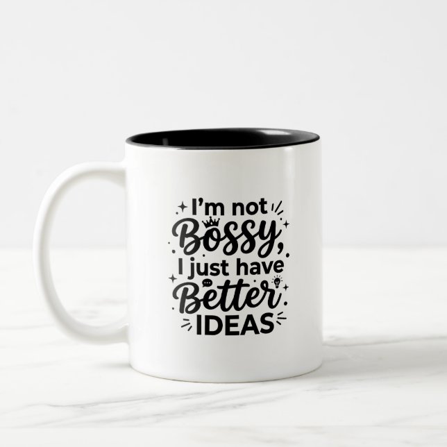 Em Dois Tons Caneca de Café Bossy Mood Two-Tone 11oz (Esquerda)
