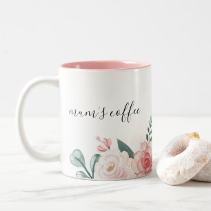 Em Dois Tons Caneca de Café Botânico Floral Personalizada para 