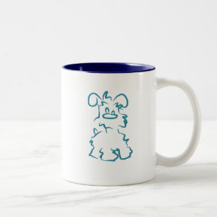 Em Dois Tons Caneca de café branca diminuta do Schnauzer