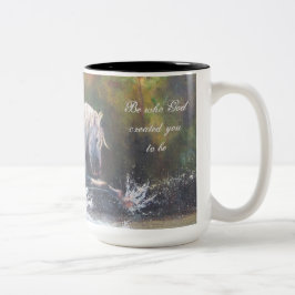 Em Dois Tons Caneca de café branca selvagem do garanhão