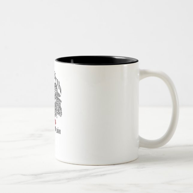 Em Dois Tons Caneca de café branco & preto (Direita)