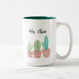 Em Dois Tons Caneca de Café Cacto de Agradecimento aos Professo