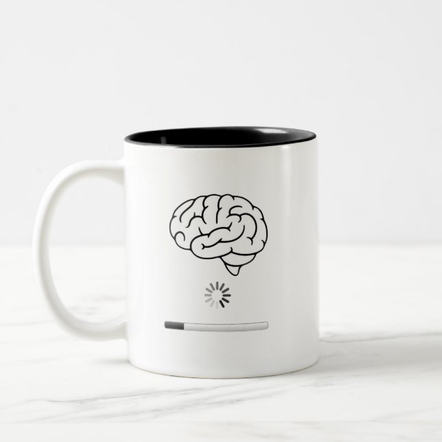 Em Dois Tons Caneca de Café Carregando o Cérebro (Esquerda)
