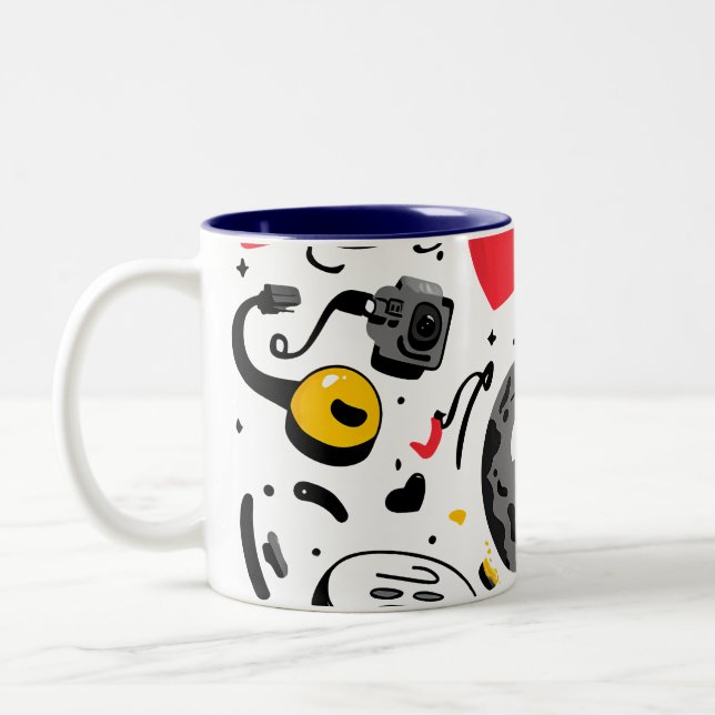 Em Dois Tons Caneca de Café Cartoon Lua Kawaii Fofa (Esquerda)