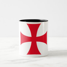 Em Dois Tons Caneca de Café Cavaleiro Templário Cruzado