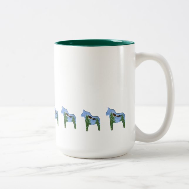 Em Dois Tons Caneca de Café Cavalo Dala Águia Grande (Direita)