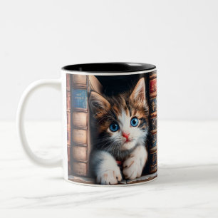 Em Dois Tons Caneca de Café Chá Cacau Cerâmico   Gatinho Calico