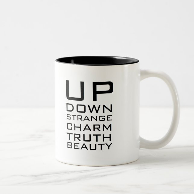 Em Dois Tons caneca de café chique dos Quarks do geek (Direita)