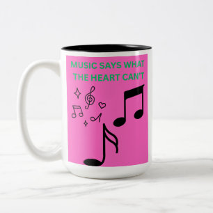 Em Dois Tons Caneca de Café Citação Música Diz o Que Corações N