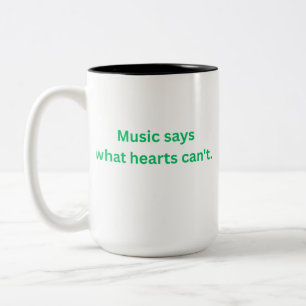 Em Dois Tons Caneca de Café Citação Música Diz o Que Corações N