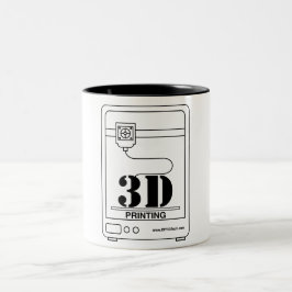 Em Dois Tons Caneca de café clássica da impressora 3D