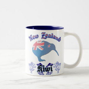 Em Dois Tons Caneca de Café Clássico Kiwi da Nova Zelândia