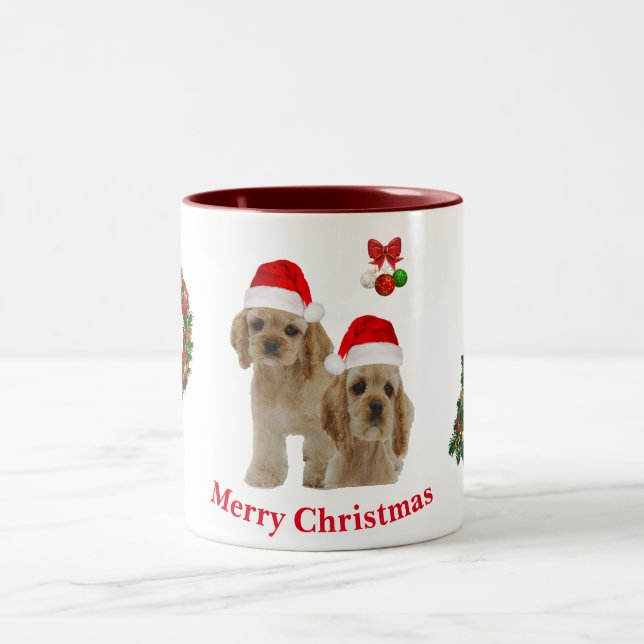 Em Dois Tons Caneca de café Cocker spaniel (Centro)