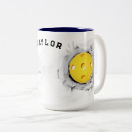 Em Dois Tons Caneca de Café Colecionável Criativa de Pickleball