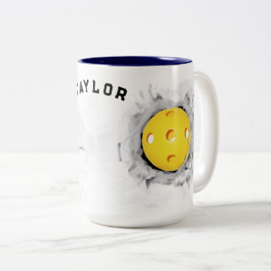 Em Dois Tons Caneca de Café Colecionável Criativa de Pickleball