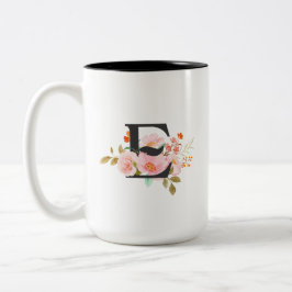 Em Dois Tons Caneca de Café com a Letra E
