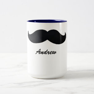 Em Dois Tons Caneca de café com bigode, caneca personalizada en