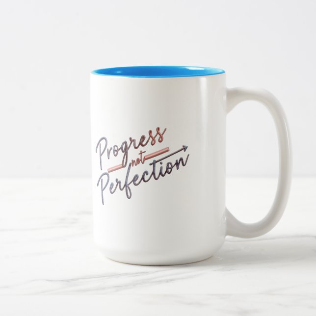 Em Dois Tons Caneca de Café com Citação Inspiradora (Direita)