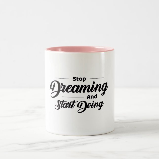 Em Dois Tons Caneca de Café com Citação Motivacional (Centro)
