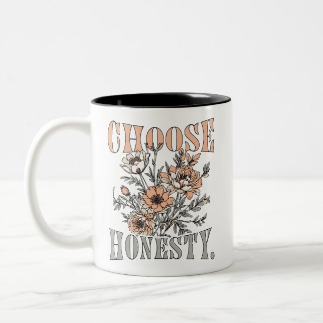 Em Dois Tons Caneca de Café com Citação Motivacional Escolha Ho (Esquerda)
