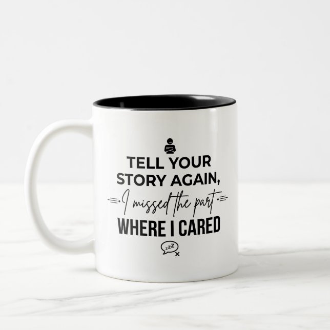 Em Dois Tons Caneca de Café com Citação Sarcástica Contraste (Esquerda)