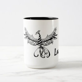 Em Dois Tons Caneca de café com design de Phoenix