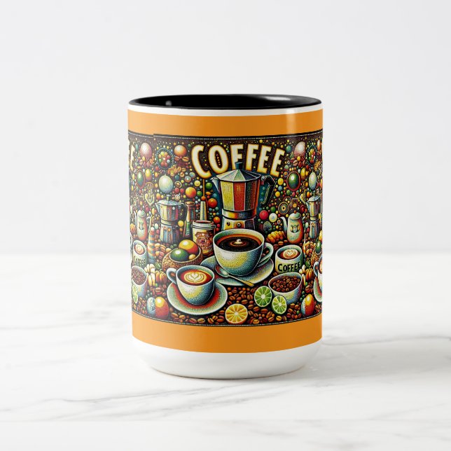 Em Dois Tons Caneca de Café com Design Geométrico (Centro)