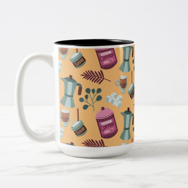 Em Dois Tons Caneca de café com design Two-Tone  (Esquerda)