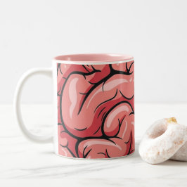 Em Dois Tons Caneca de Café com Estampa Cerebral