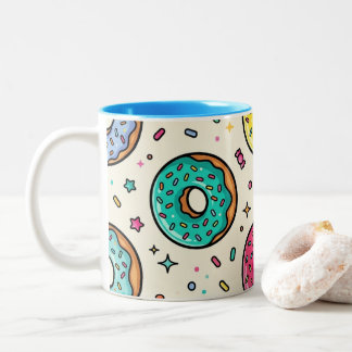Em Dois Tons Caneca de Café com Estampa de Donut