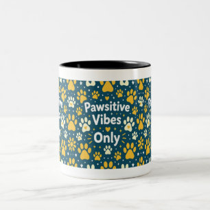 Em Dois Tons Caneca de Café com Estampa de Pata de Cachorro Vib
