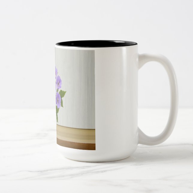 Em Dois Tons Caneca de café com flores (Direita)