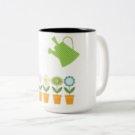 Em Dois Tons Caneca de café com flores