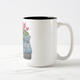 Em Dois Tons Caneca de café com flores