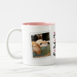 Em Dois Tons Caneca de Café com Foto Coração Rosa Vermelho Aman