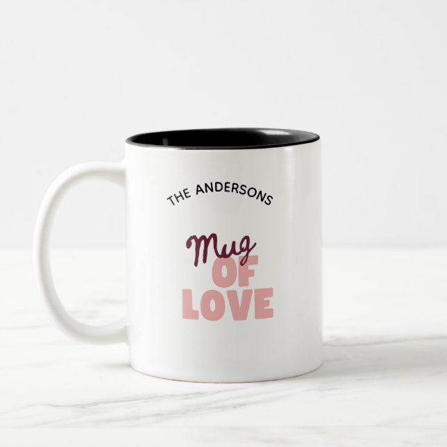 Em Dois Tons Caneca de Café com Foto e Texto Personalizados (Esquerda)