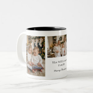 Em Dois Tons Caneca de Café com Foto Personalizada de Natal par