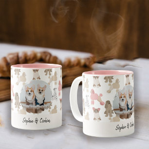 Em Dois Tons Caneca de Café com Foto Personalizada do Cachorro