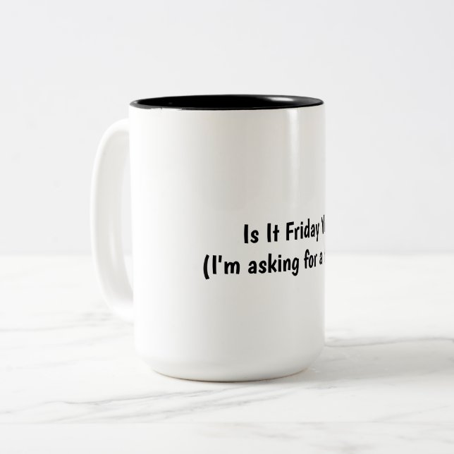 Em Dois Tons Caneca de café com humor (Frente Esquerda)