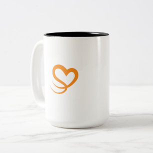 Em Dois Tons Caneca de Café com Logo Elegant Heart   Minimalist