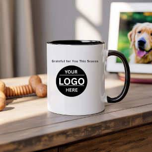 Em Dois Tons Caneca de Café com Logotipo de Natal Personalizado