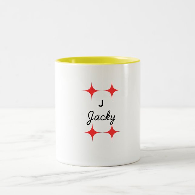 Em Dois Tons Caneca de Café com Monograma Personalizado (Centro)